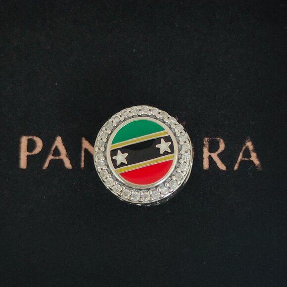 Pandora St. Kitts & Nevis Flag Exclusive Bead Charm S925 Silver with box - Picture 1 of 7
